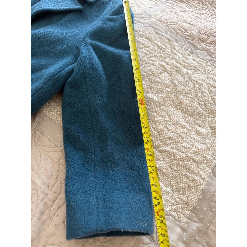 Vintage Pendleton Wool Coat Womens 8 Blue Teal Long Coat USA Virgin Wool - Picture 6 of 9